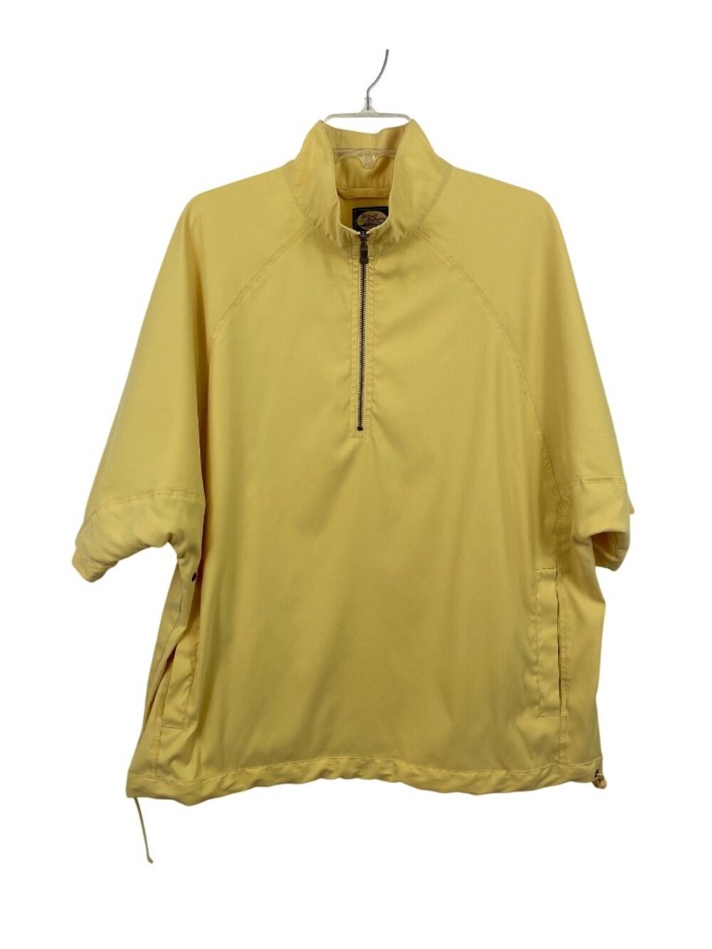 Tommy Bahama Yellow Short Sleeve 1/4 Zip Windbreaker Pullover Mens Size Large